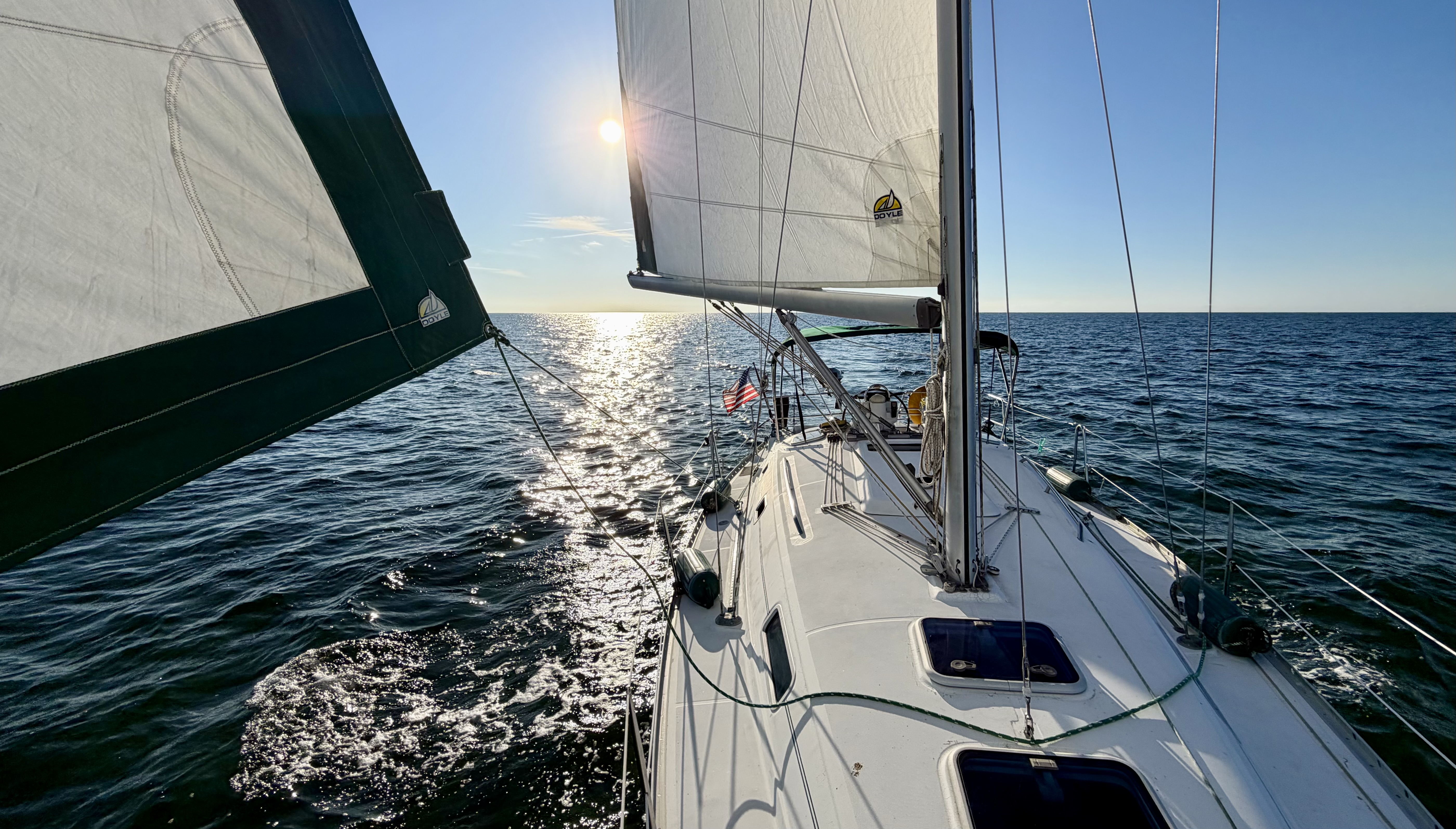 View looking back from Northern Lights while sailing
